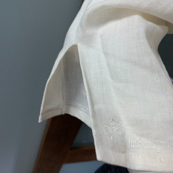 100% linen deanne & off white small top - Picture 7 of 9